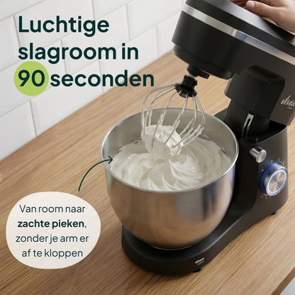 1500W Keukenmixer - 10 Snelheden - 3,8L Mengkom - Keukenmachine - Keukenrobot - Zwart