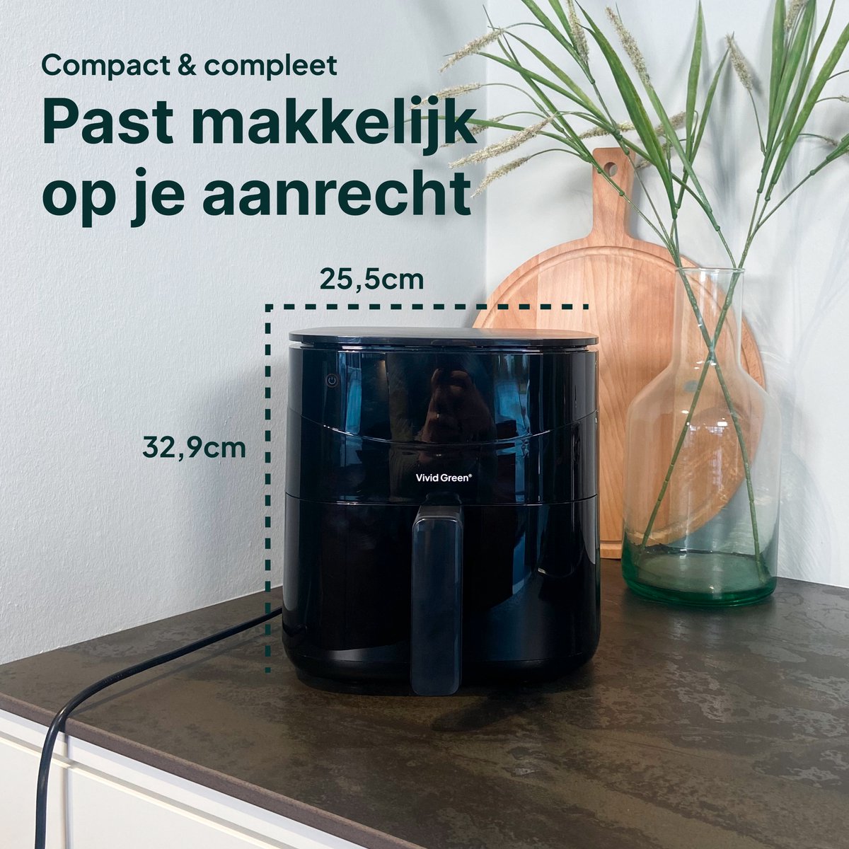 Airfryer 3L – 2 tot 3 Personen – PFAS-vrij – 8 Programma’s