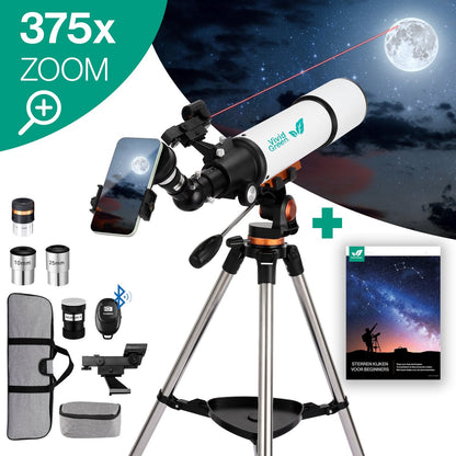 Telescoop complete set - 375x zoom - Sterrenkijker - Geschikt voor kinderen en volwassenen - Wit