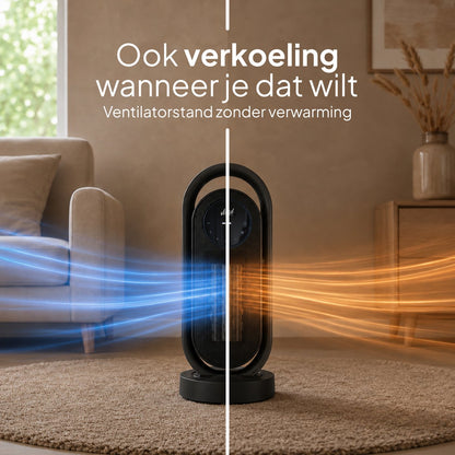 Elektrische Kachel 2000W - Keramische Kachel - 3 Warmtestanden - ECO-stand - Timer & Afstandsbediening