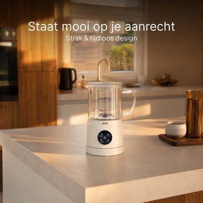 Melkopschuimer Glas - PFAS-vrij - 4-in-1 Melkschuimer - Elektrische Melkklopper - Creme