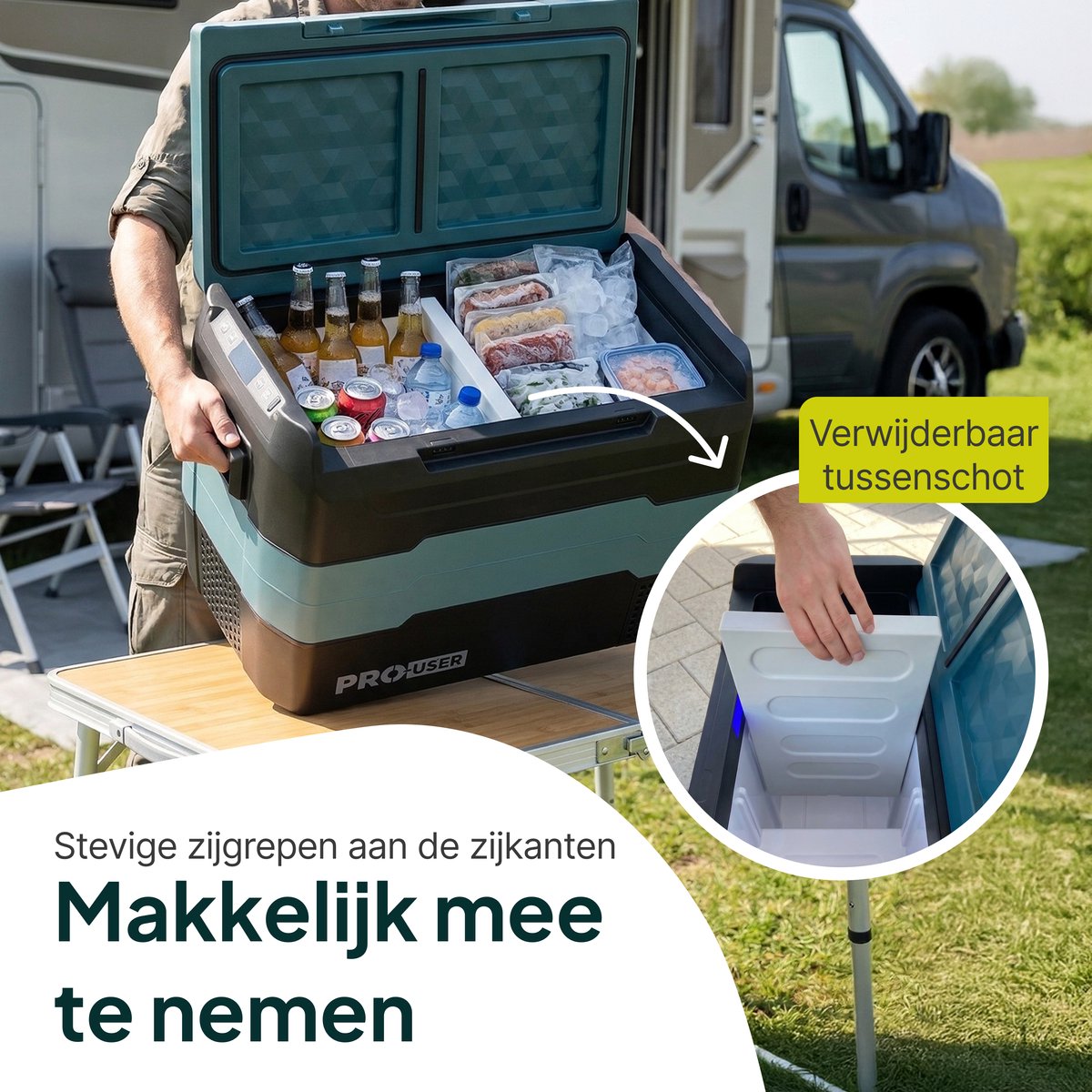 Compressor Koelbox 40L - Elektrische Camping Koelkast - Dual Zone - Koel- & Vriesbox - 12V/24V/230V - Pro-User CoolX 40