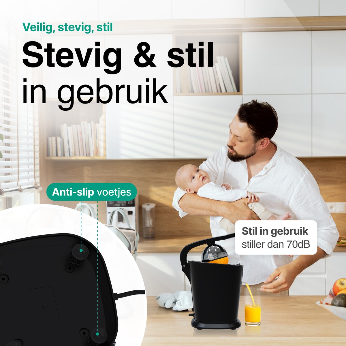 Elektrische Citruspers met Instelbaar Pulpfilter - 160W - 650ml