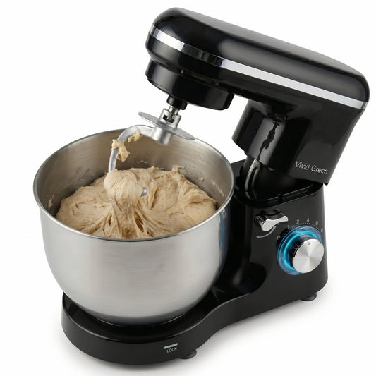 2000W Keukenmachine - Keukenrobot - 6.2L - Keukenmixer - Mixer met Mengkom - Zwart