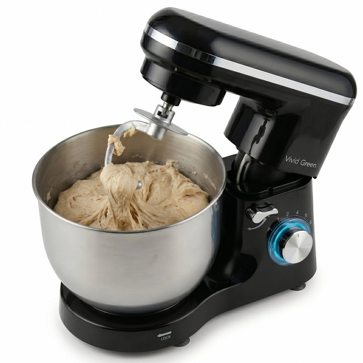 2000W Keukenmachine - Keukenrobot - 6.2L - Keukenmixer - Mixer met Mengkom - Zwart