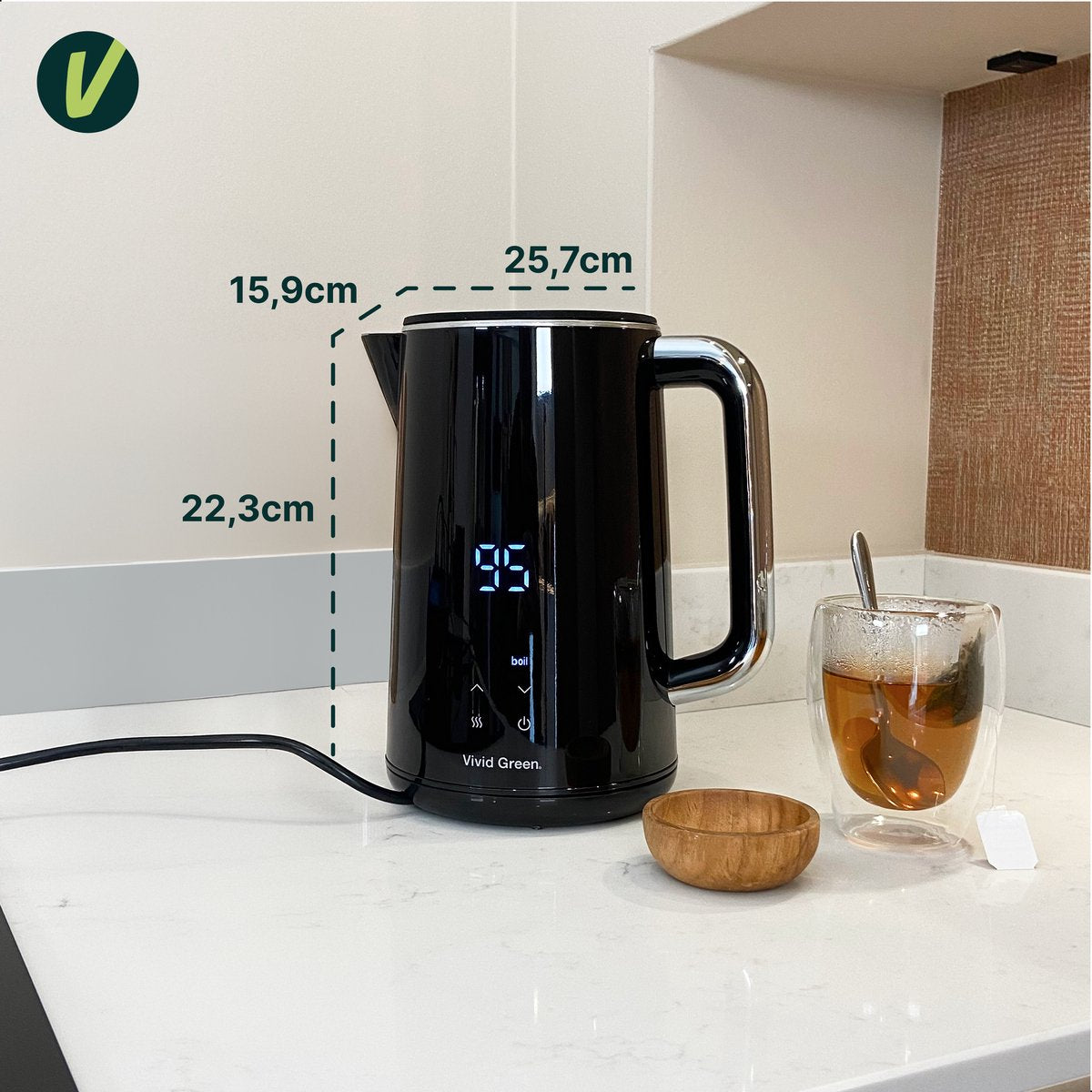 Waterkoker met Temperatuurregeling - 1,7L - Dubbelwandig