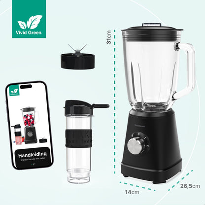 Blender 1000W - 1.5L - Smoothie Maker - Inclusief beker