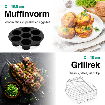 Airfryer Accessoires Complete Set - Ø 20 CM - 8 delig