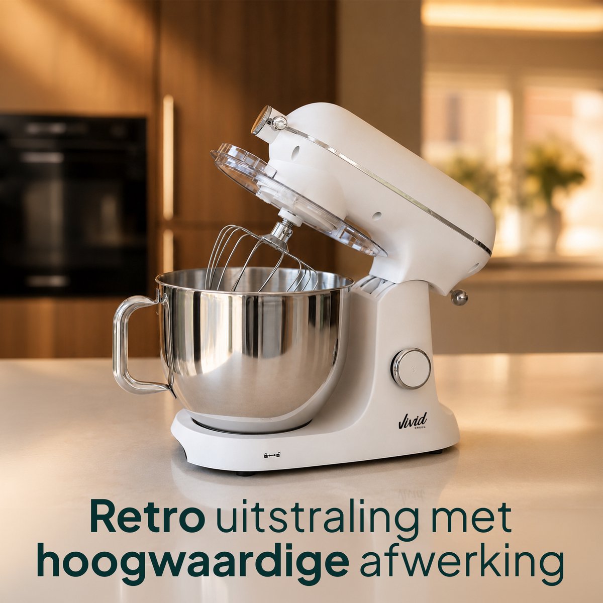 Luxe Keukenmixer - 7L Mengkom met Verwarmde Bodem - Rijsfunctie - Touchscreen & Timer - Vaatwasserbestendig - Keukenmachine - Keukenrobot - Crème
