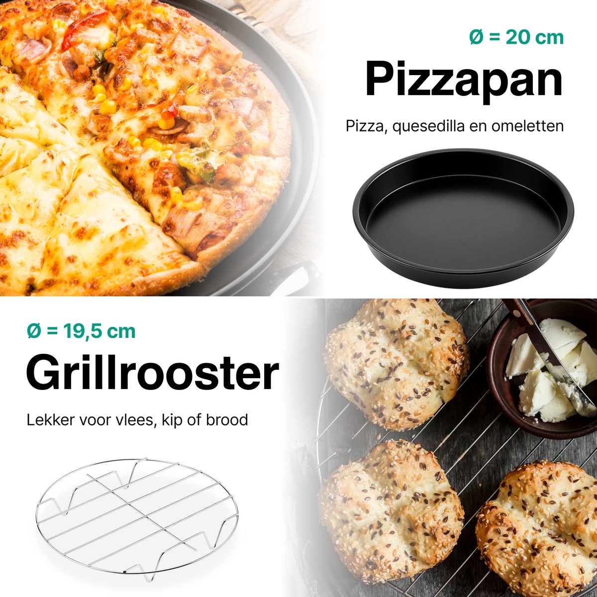 Airfryer Accessoires Complete Set - Ø 20 CM - 8 delig