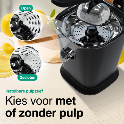 Elektrische Citruspers met Instelbaar Pulpfilter - 160W - 650ml