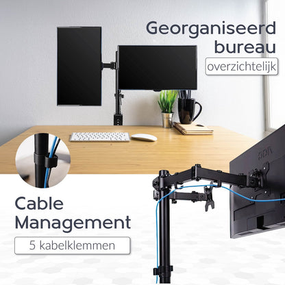 Dubbele Monitor Arm - Standaard - Beugel - 2 Schermen - 13 t/m 27 inch