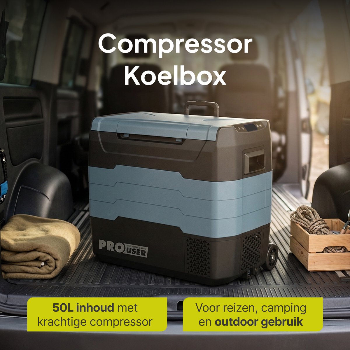Compressor Koelbox 50L - Elektrische Camping Koelkast - Dual Zone - Koel- & Vriesbox - 12V/24V/230V - Pro-User CoolX 50