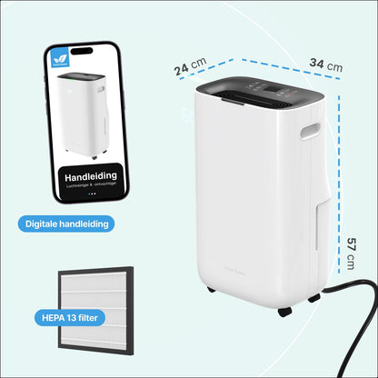 Luchtontvochtiger en Luchtreiniger - 16L - HEPA filter - 240W