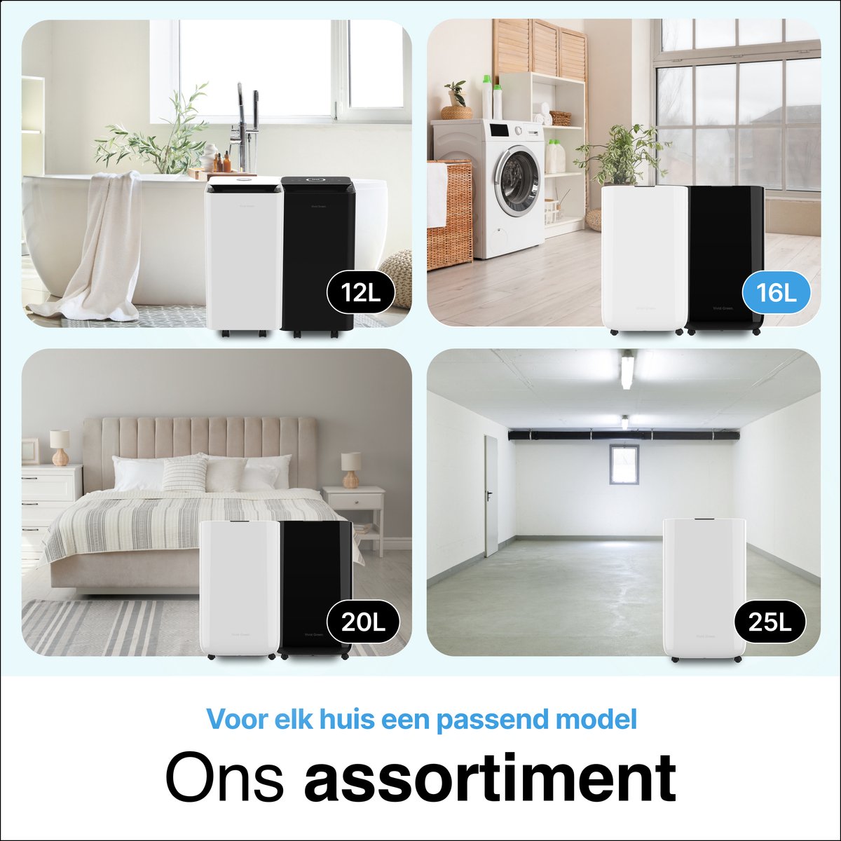 Luchtontvochtiger en Luchtreiniger - 16L - HEPA filter - 240W