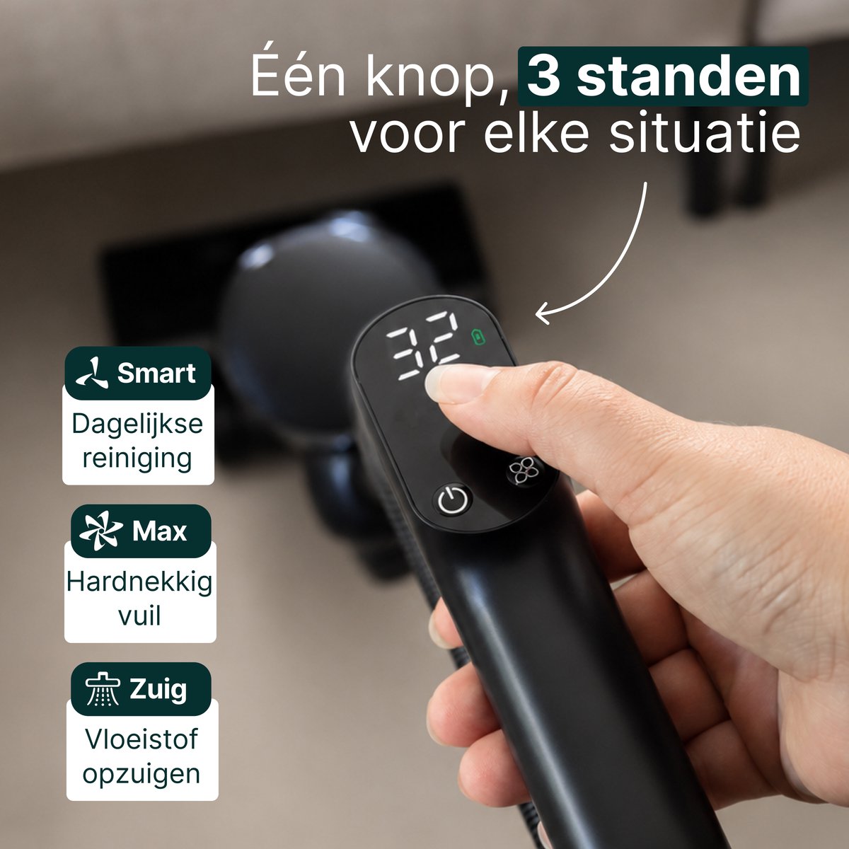 Vloerreiniger 2-in-1 - Nat- en Droog Steelstofzuiger - Met Dweilfunctie - Elektrische Dweil - Zelfreinigend