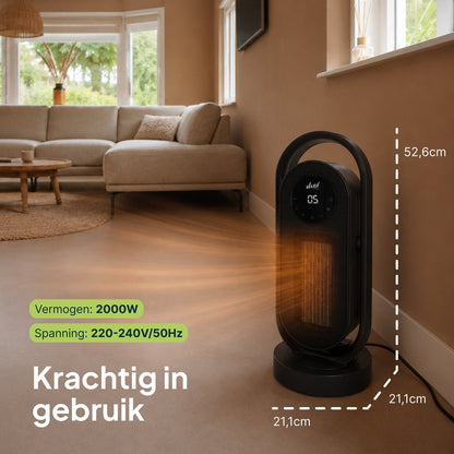 Elektrische Kachel 2000W - Keramische Kachel - 3 Warmtestanden - ECO-stand - Timer & Afstandsbediening