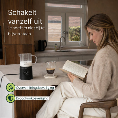 Melkopschuimer Glas - PFAS-vrij - 4-in-1 Melkschuimer - Elektrische Melkklopper