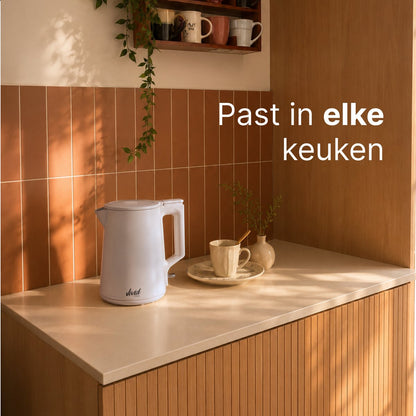 Waterkoker - 1.7L - Dubbelwandig - BPA-vrij - RVS - 2000W - Elektrisch - Beige