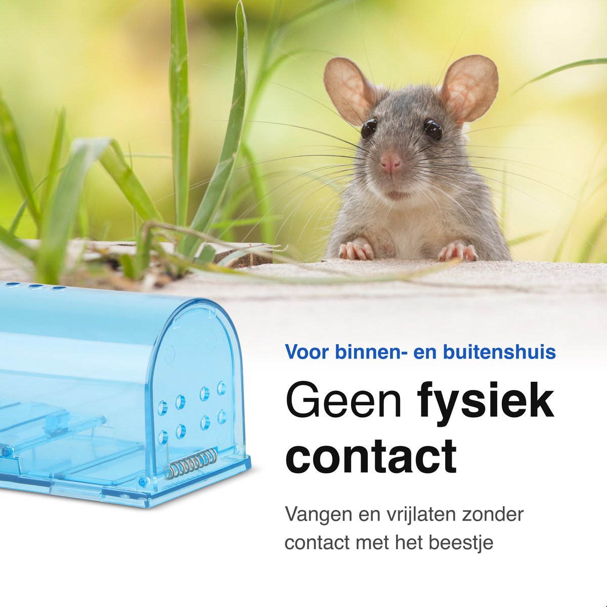 2-Pack Diervriendelijke muizenval voor binnen & buiten - Blauw