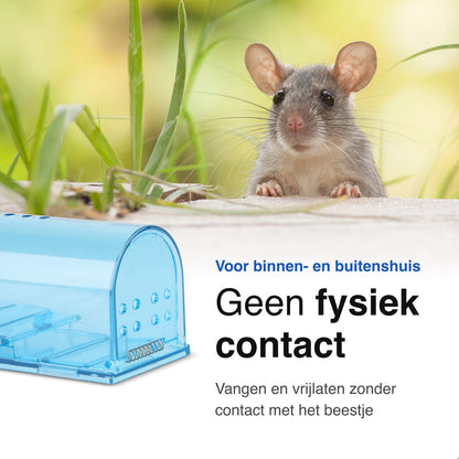 2-Pack Diervriendelijke muizenval voor binnen & buiten - Blauw