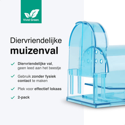 2-Pack Diervriendelijke muizenval voor binnen & buiten - Blauw