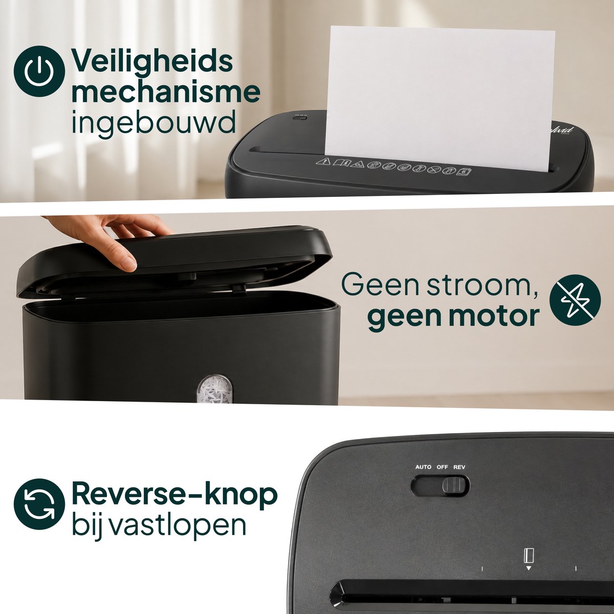 Papierversnipperaar P4 Cross Cut - Papiervernietiger Voor Thuis & Kantoor - 11L - 6 Vellen - Vernietigt ook CD's & Pasjes - Zwart