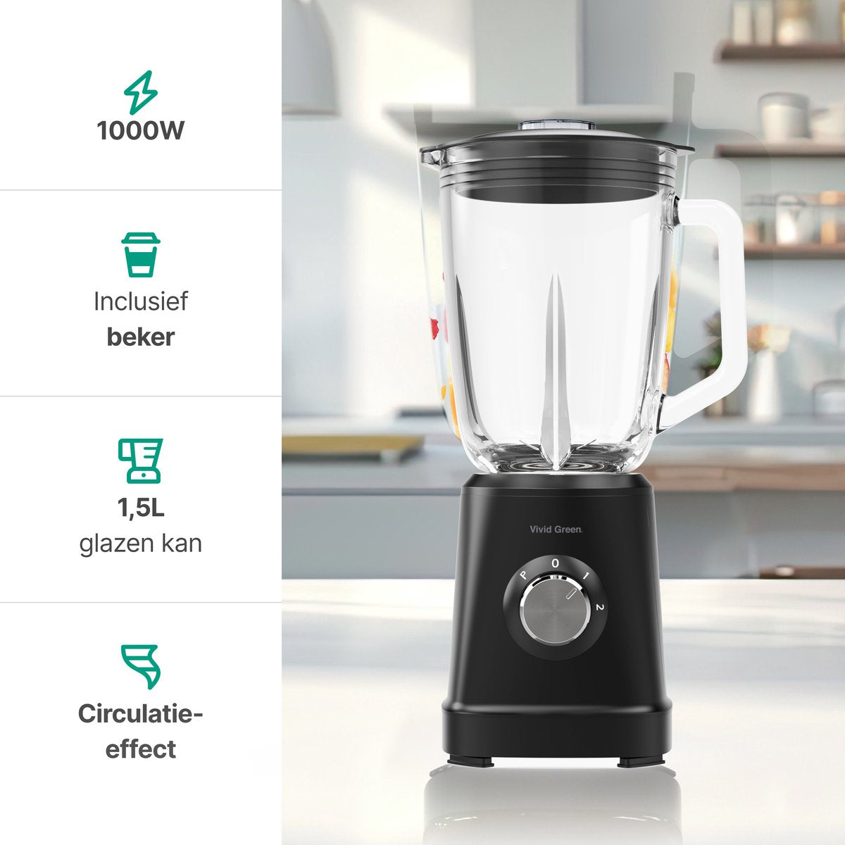 Blender 1000W - 1.5L - Smoothie Maker - Inclusief beker