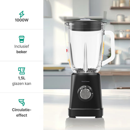 Blender 1000W - 1.5L - Smoothie Maker - Inclusief beker