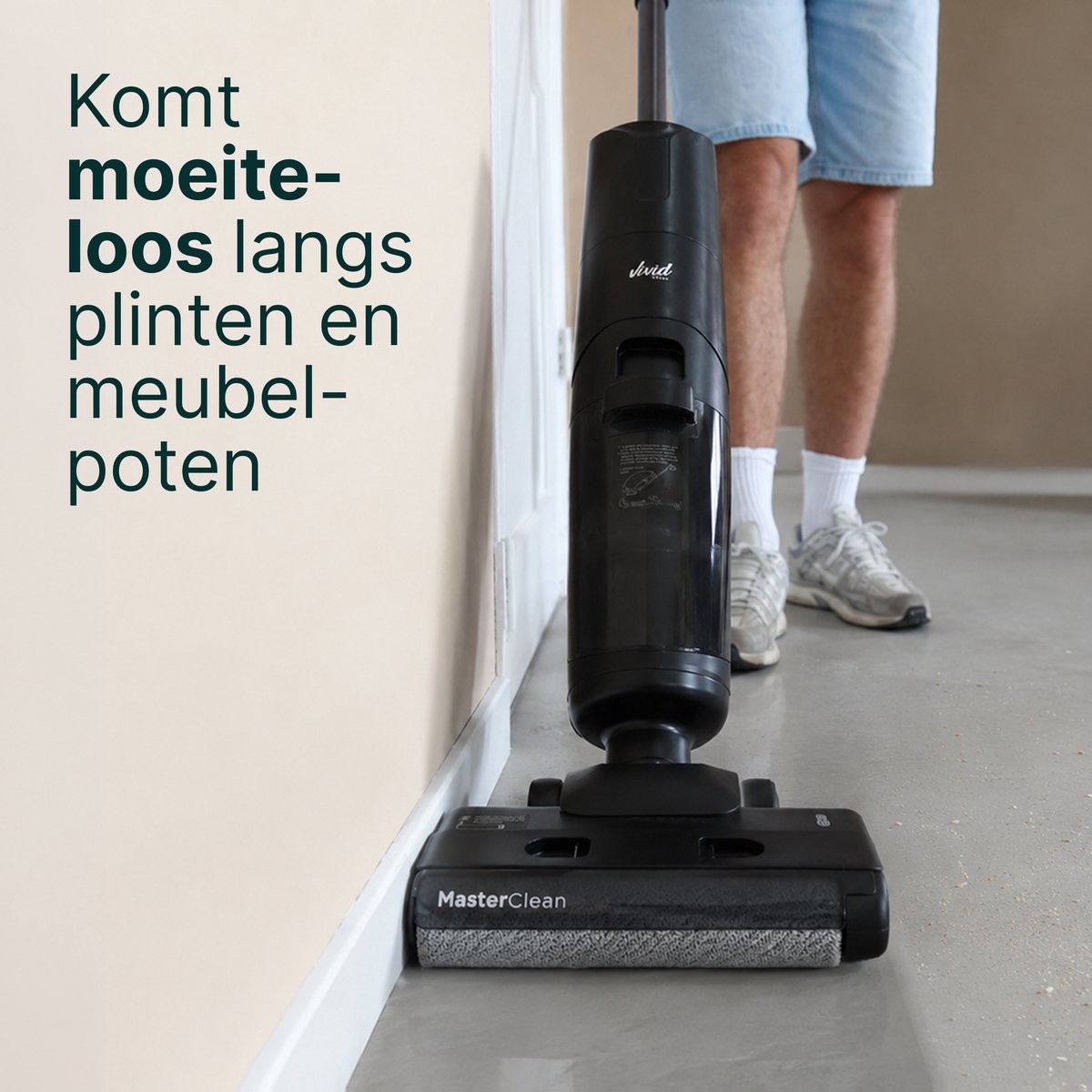 Vloerreiniger 2-in-1 - Nat- en Droog Steelstofzuiger - Met Dweilfunctie - Elektrische Dweil - Zelfreinigend