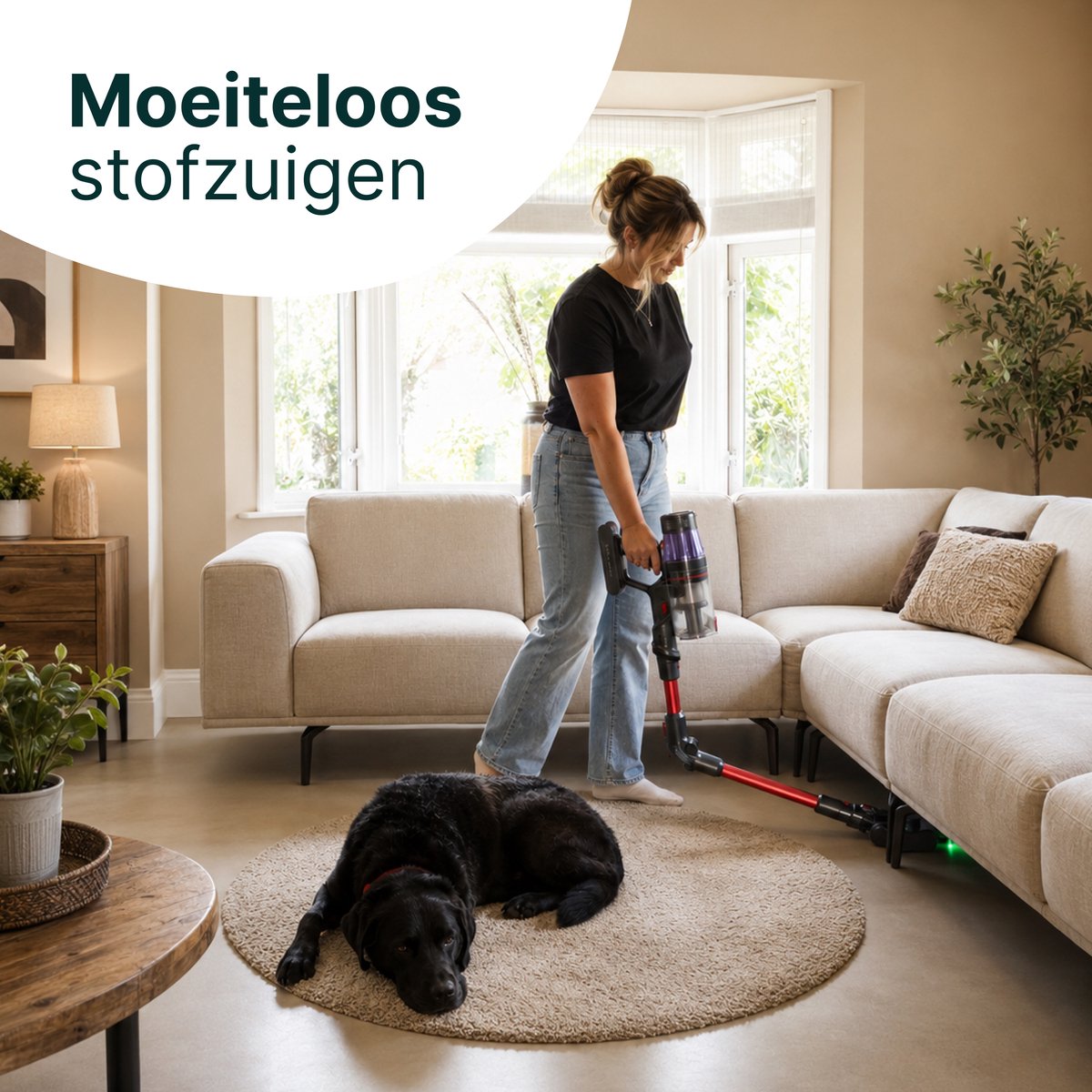500W Steelstofzuiger - Met Dweilfunctie - Kruimelzuiger - Flexibele Stang - Stofzuiger 32kPa Zuigkracht