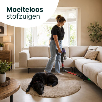 500W Steelstofzuiger - Met Dweilfunctie - Kruimelzuiger - Flexibele Stang - Stofzuiger 32kPa Zuigkracht