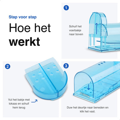2-Pack Diervriendelijke muizenval voor binnen & buiten - Blauw