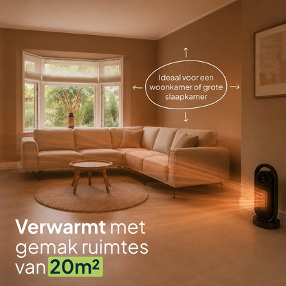 Elektrische Kachel 2000W - Keramische Kachel - 3 Warmtestanden - ECO-stand - Timer & Afstandsbediening