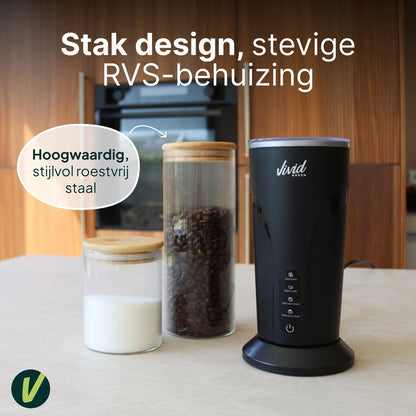 Melkopschuimer - PFAS-vrij - 4-in-1 Melkschuimer - Elektrische Melkklopper - Zwart