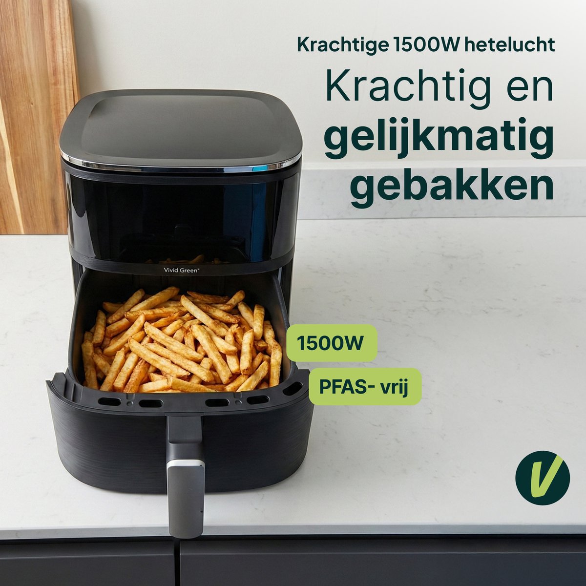 Airfryer 5L - Tot 4 Personen - PFAS-vrij - 12 Programma's