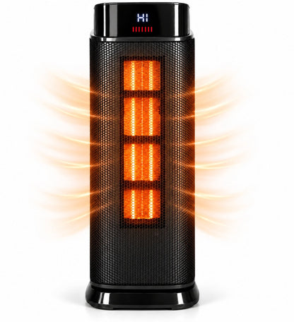 Keramische Elektrische Kachel 2000W - Ventilatorkachel - ECO-modus - Timer - Afstandsbediening - Zwart