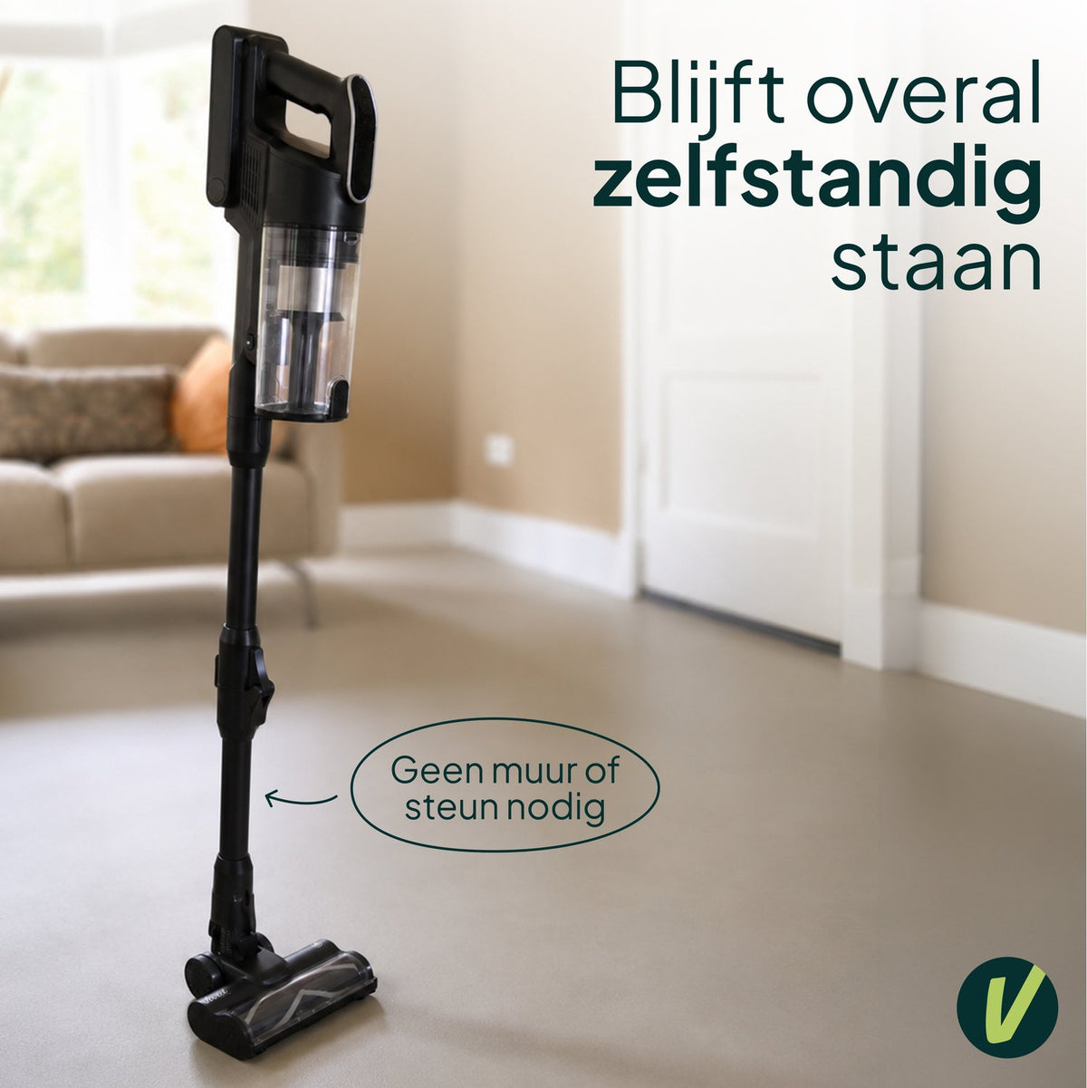Draadloze Steelstofzuiger 400W - 30 kPa - 70 Min Accuduur - Kruimelzuiger - HEPA Filter - Zwart