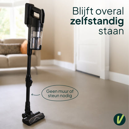 Draadloze Steelstofzuiger 400W - 30 kPa - 70 Min Accuduur - Kruimelzuiger - HEPA Filter - Zwart