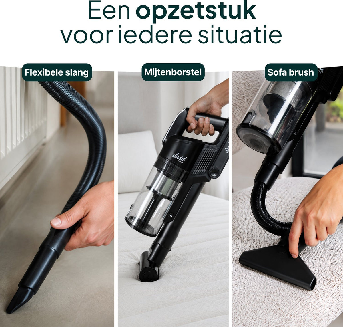 Draadloze Steelstofzuiger 400W - 30 kPa - 70 Min Accuduur - Kruimelzuiger - HEPA Filter - Zwart