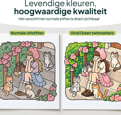 Twinmarkers 204 stuks voor volwassenen - Alcohol markers - Stiften - Markeerstiften