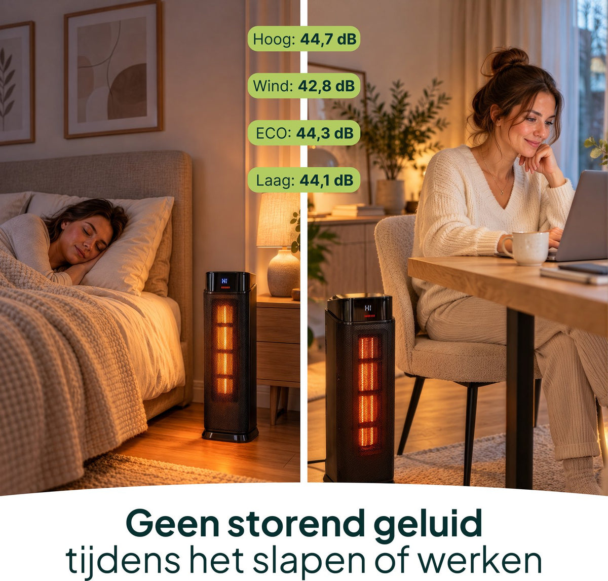 Keramische Elektrische Kachel 2000W - Ventilatorkachel - ECO-modus - Timer - Afstandsbediening - Zwart