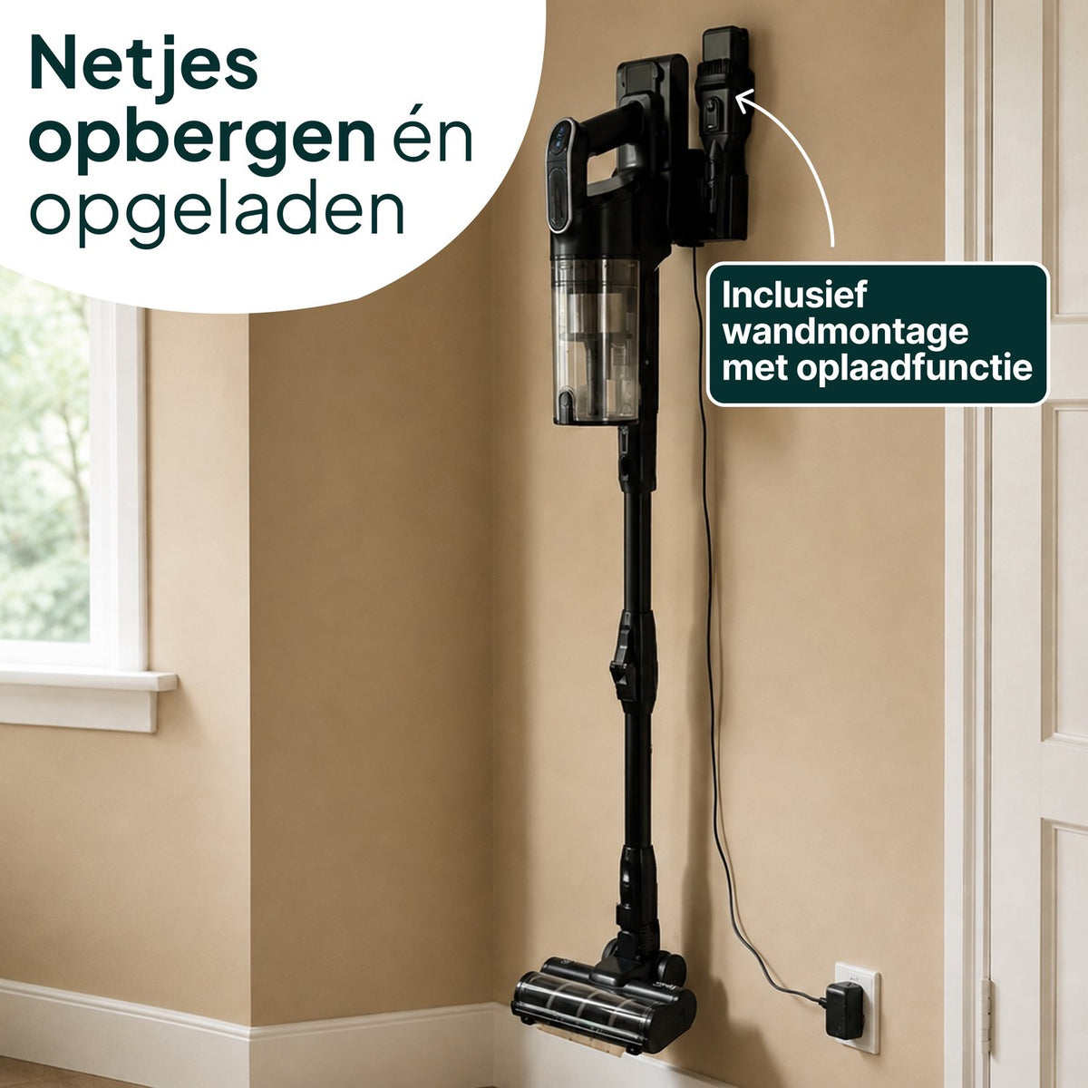Draadloze Steelstofzuiger 400W - 30 kPa - 70 Min Accuduur - Kruimelzuiger - HEPA Filter - Zwart