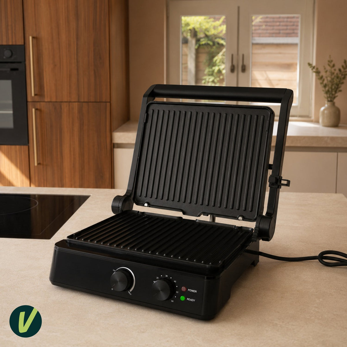 Tosti-ijzer & Contactgrill 2200W - PFAS-vrij - Inclusief Wafelplaten - Timer - 4 Tosti’s - Zwart