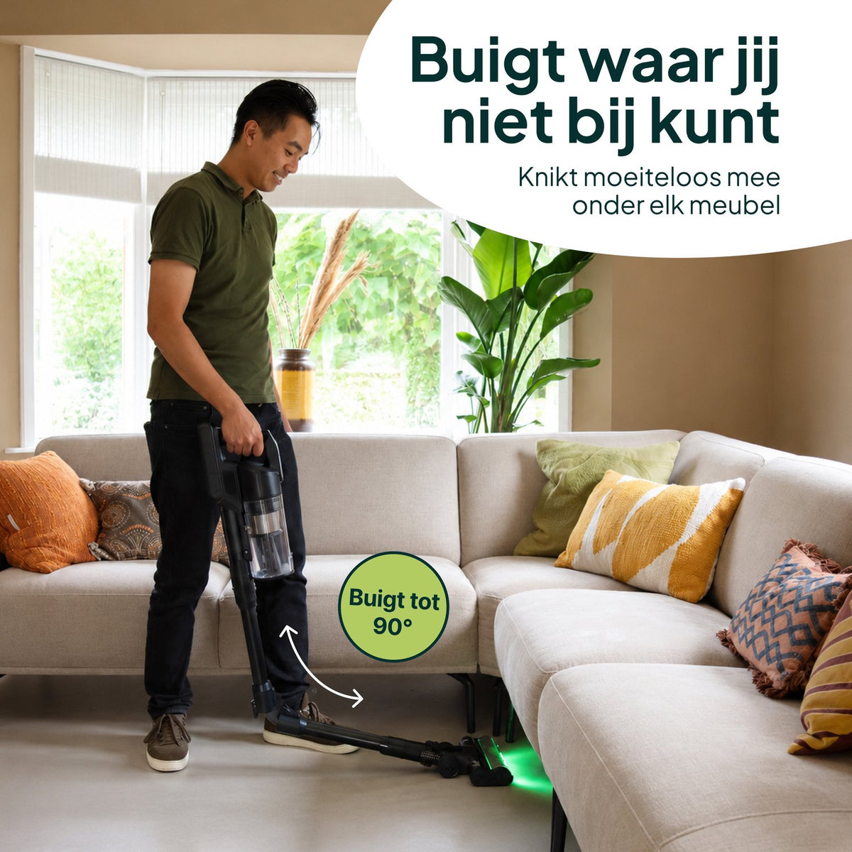 Draadloze Steelstofzuiger 400W - 30 kPa - 70 Min Accuduur - Kruimelzuiger - HEPA Filter - Zwart