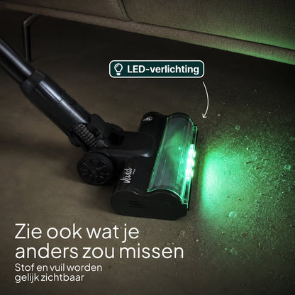 Draadloze Steelstofzuiger met Dweilfunctie - 400W - 30 kPa - 2 Accu’s - 70 Min Accuduur - Zwart