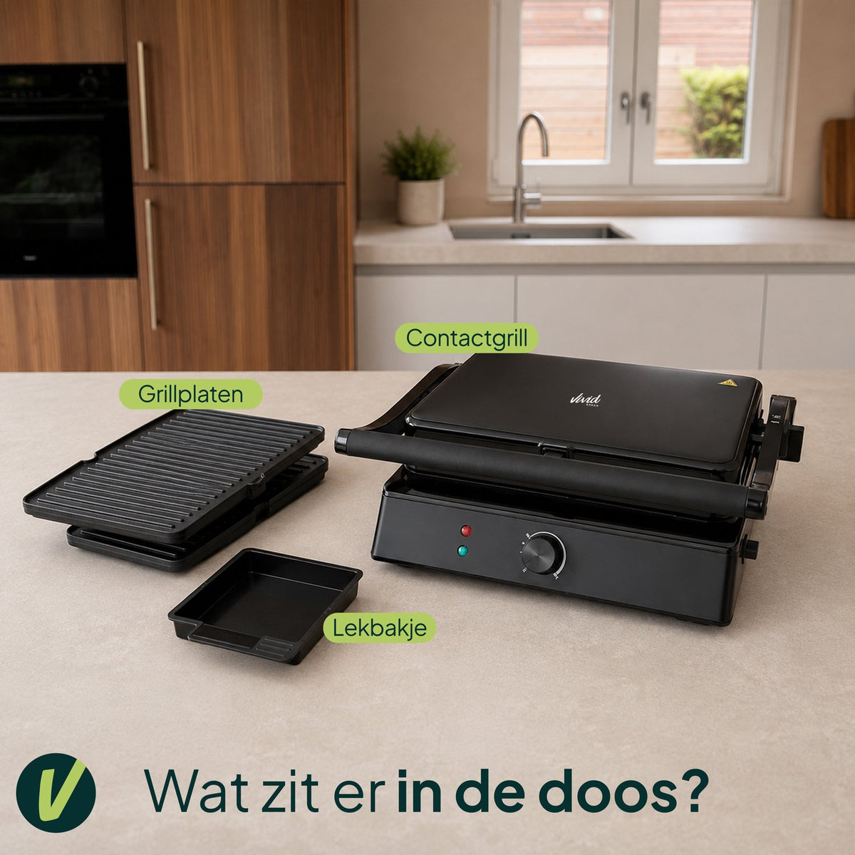Tosti-ijzer & Contactgrill XXL 2200W - PFAS-vrij - 6 Tosti’s - Uitneembare Platen - Zwart