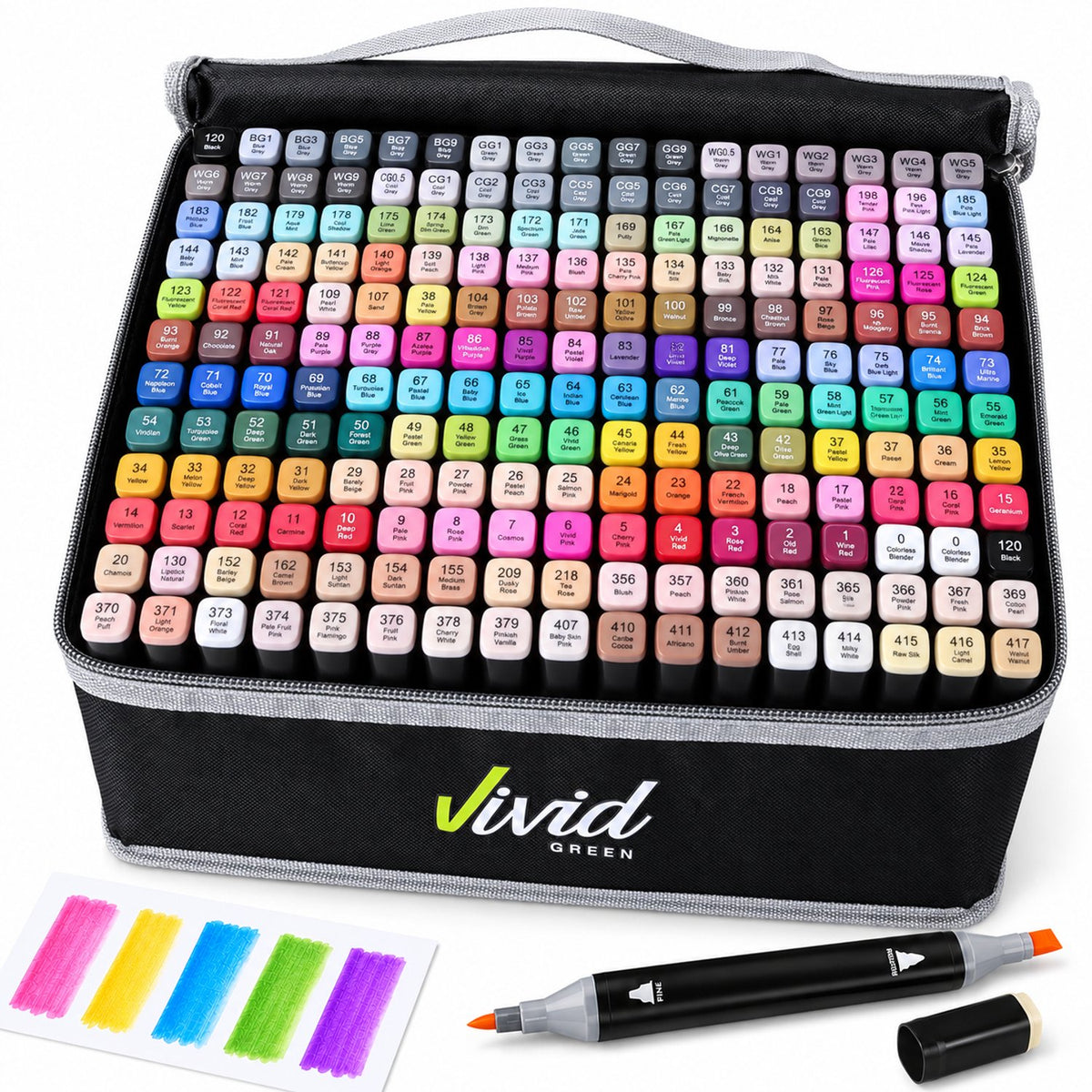 Twinmarkers 204 stuks voor volwassenen - Alcohol markers - Stiften - Markeerstiften