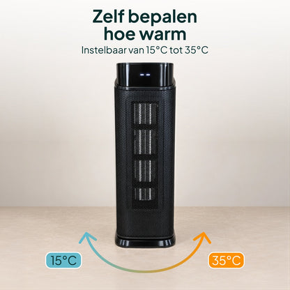Keramische Elektrische Kachel 2000W - Ventilatorkachel - ECO-modus - Timer - Afstandsbediening - Zwart