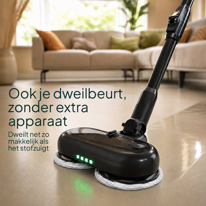 Draadloze Steelstofzuiger met Dweilfunctie - 400W - 30 kPa - 2 Accu’s - 70 Min Accuduur - Zwart